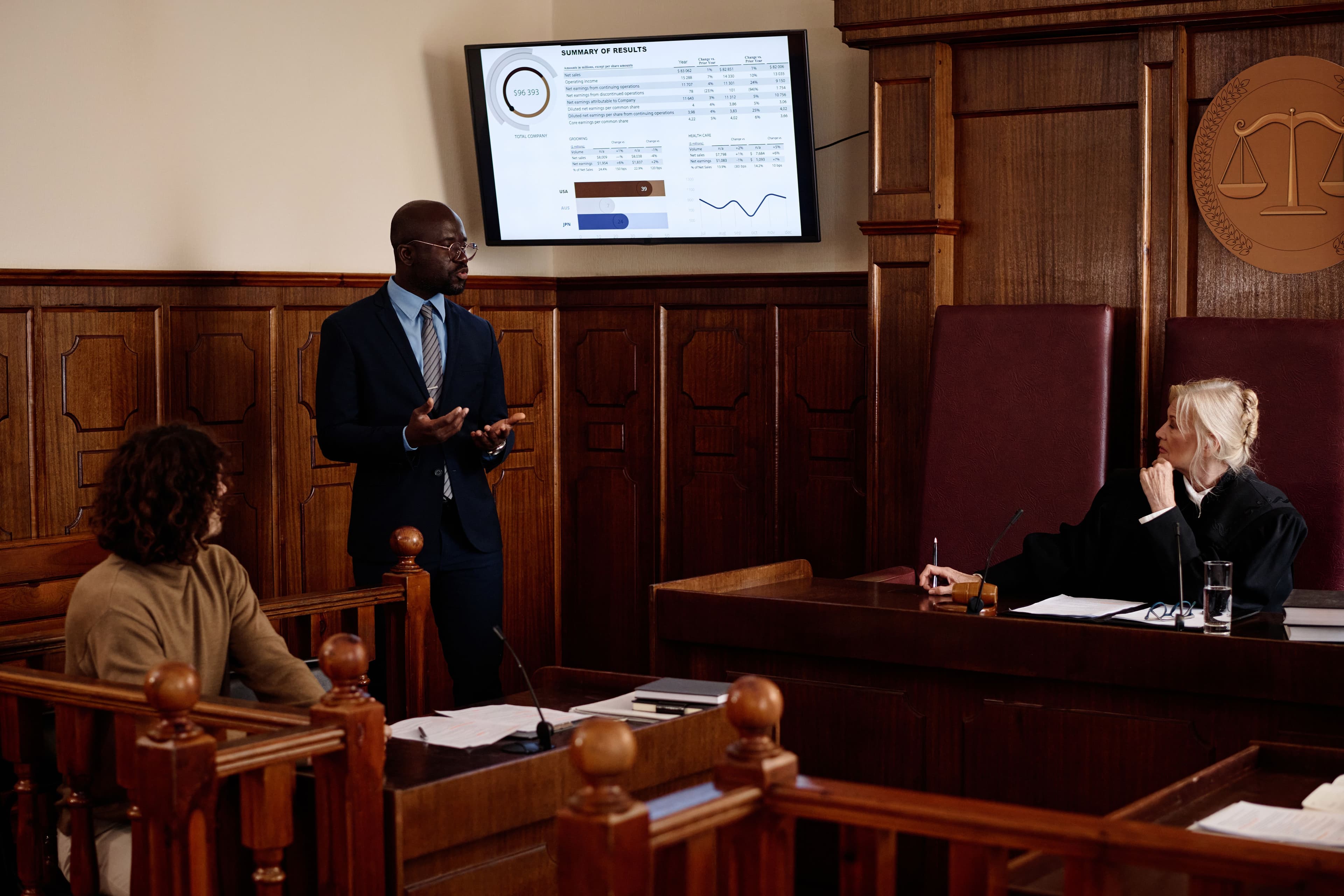 A Harter & Schottland attorney standing before the court, fiercely advocating for their client’s rights in a high-stakes criminal case.